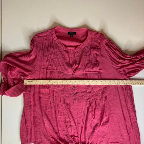 Cocomo Womens Popover Tie Front Blouse Sz‎ 3X Pink 3/4 Length Sleeves Feminine - Picture 11 of 11